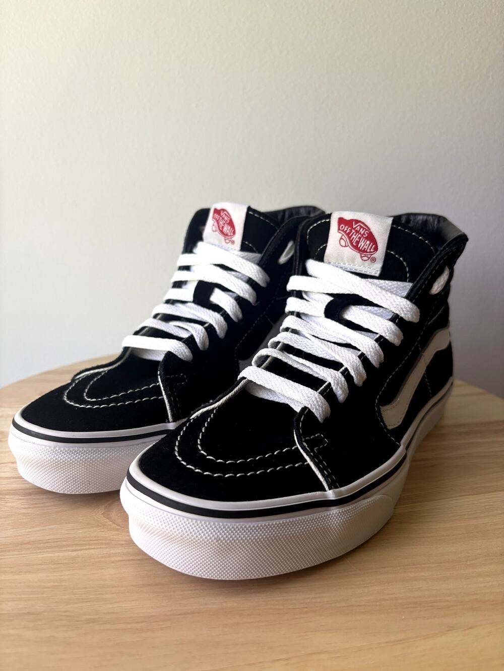 Vans Sk8-Hi Black White Suede Canvas High Top Sneakers Men 4.5 Women 6.0 Unisex